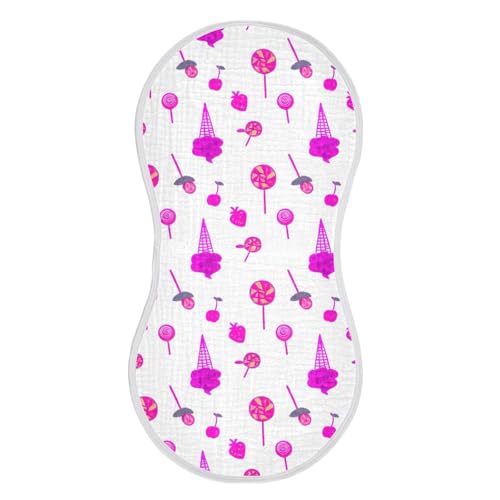 4 Pack Baby Burp Cloths, Soft Absorbent Burping Cloths for Babies, Cotton Milk Spit Up Rags, Large Size for Newborns, Baby Boys and Girls (Colorful Treats Design)2