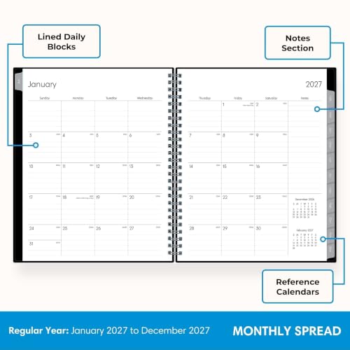 Image of Blue Sky 2027 Weekly and Monthly Planner Calendar, Includes January 2027 - December 2027, 7 inch x 9 inch, Flexible Cover, Wirebound, Laminated Tabs, Enterprise (Pack of 2)