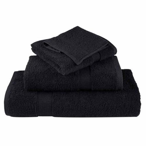Serviette invité noir 50x100 de bain lavable en machine 50pcs