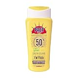 PREP, Crema Solare SPF 50 + per Tatuaggi, Protezione Solare Raggi UVA e UVB, Senza Parabeni, Formato 200 ml