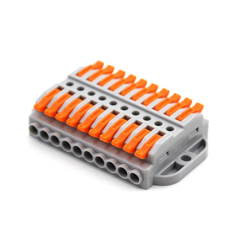 Wire Connectors 2-20 Pins Fast Compact Conductor Wiring Cable Electrical Push-in Butt Terminal Block Can Be Screwed(223-6,20PCS)