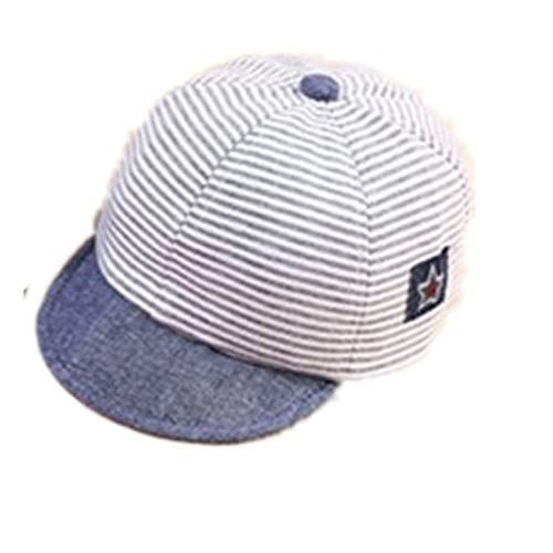 Baseball Cap for Baby Baby Boy Baseball Cap Striped Sunhat Letter Sun Protection Hat (Gray)