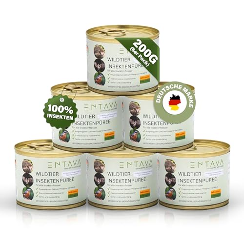 ENTAVA Frisches Insektenpüree - 100% Insekten, Igelfutter, Vogelfutter, Reptilienfutter, (Wild-) vogelfutter, Kleinnagerfutter, Frettchenfutter, Fischfutter (200g)