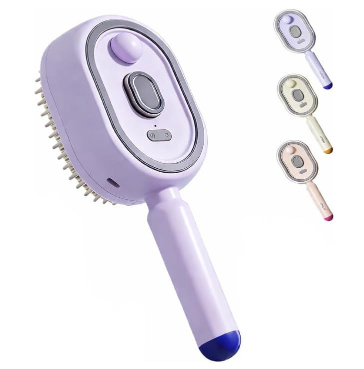 Peigne de massage électrique à coussin d'air et spray, autonettoyant et anti-nœuds,picots ronds et doux pour le cuir chevelu, brosse à cheveux antistatique...