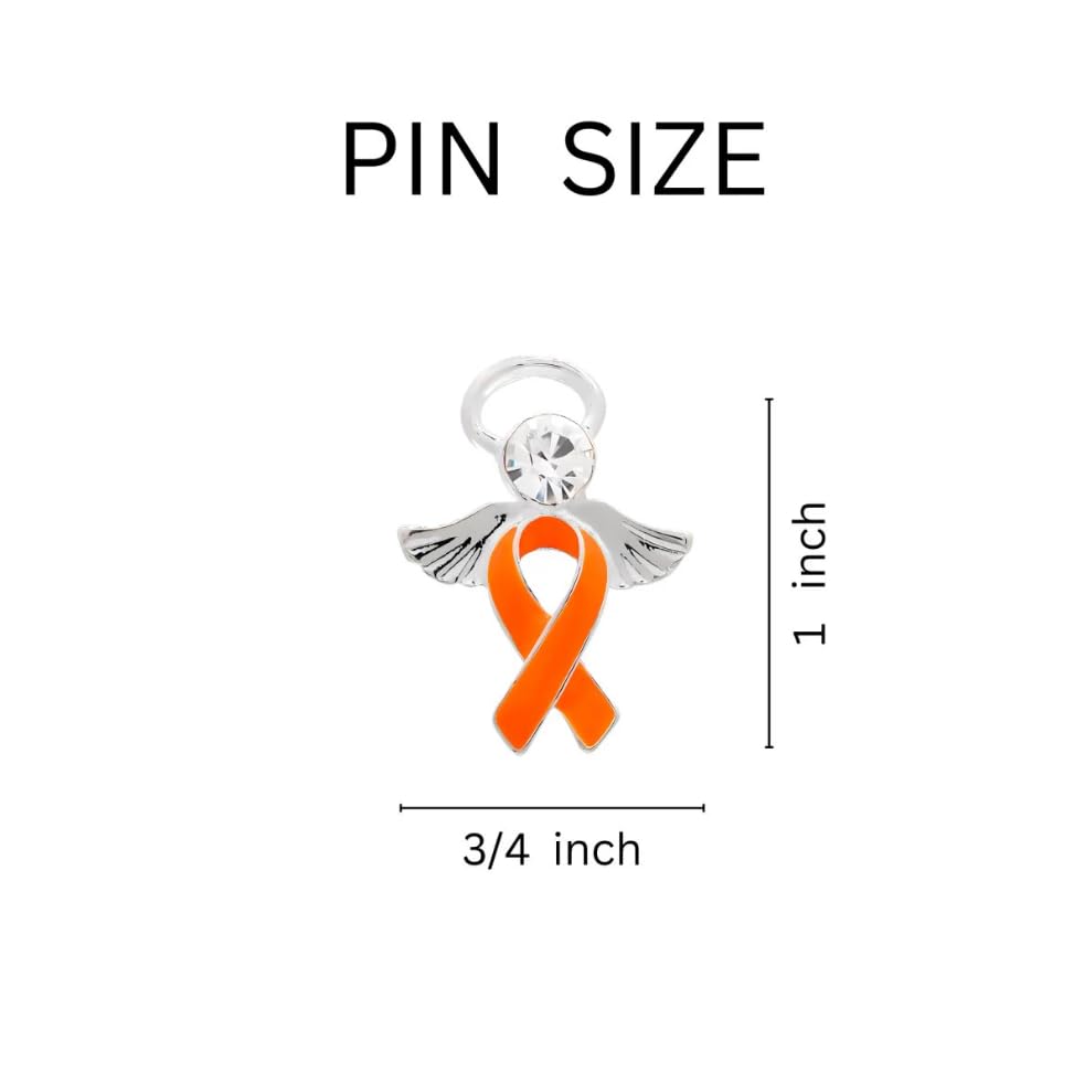 Image of 1 /2 /5 /10 /25 /50pcs Orange Ribbon Awareness Pins for Kidney Cancer, Leukemia, Multiple Sclerosis, Hunger, Gun Violence /Mass Shooting Awareness - Perfect for Support Groups, Gift-Giving, and Fundraisers