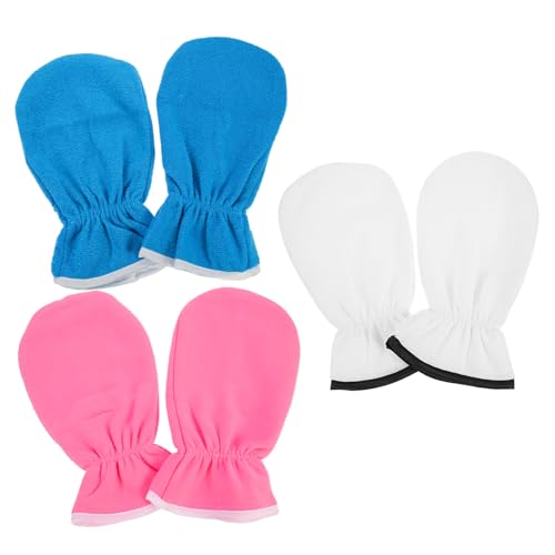 Beatifufu 3 Pairs Spa Gloves for Women Paraffin Wax Mittens Hand Mask Gloves Dry Hand Care Mitts Moisturizing