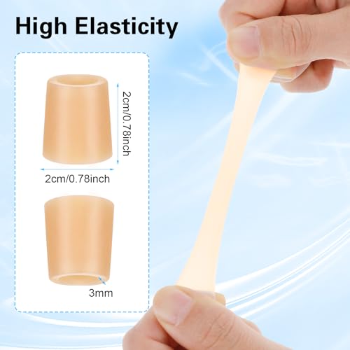 Image of Gjinxi Silicone Toe Sleeves, 24 Pcs Soft Gel Protector Toe Cushions Cuttable Pinky Toe Sleeves Protectors Corn Protectors Pain Relief Toe Tube Pads for Hammer (Skin Color)