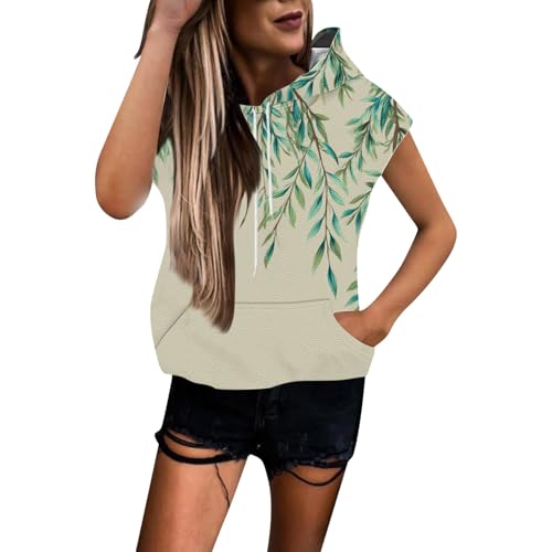 À capuche sans manches pour femme débardeur d'été léger original couleur mint