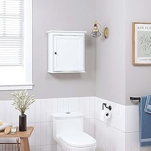 Spirich small bathroom wall cabinet wall mounted storage cabinet medicine cabinet organizer for bathroom kitchen living room white  urban country home decor