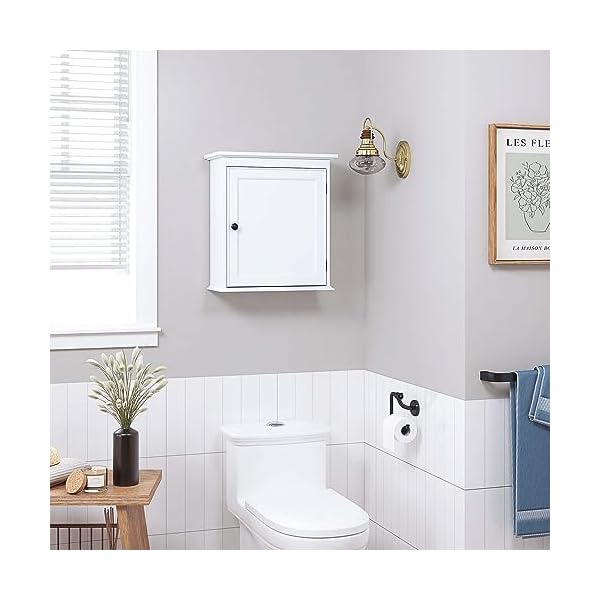 Spirich small bathroom wall cabinet wall mounted storage cabinet medicine cabinet organizer for bathroom kitchen living room white  urban country home decor