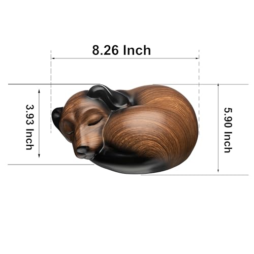 Kriss Art Haustierurnen, schlafende Harz-Urne, Hundeurne für Asche, Kleintierurne (Schwarze Walnuss)…