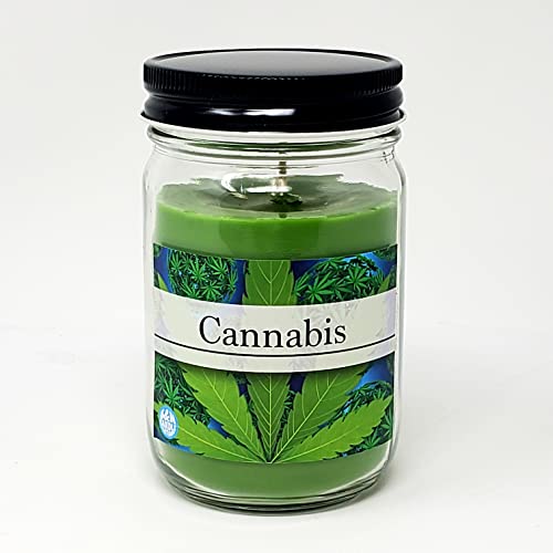 Cannabis Candle ~ Marijuana Weed 4:20 Premium Soy Wax Candle (12oz Glass Jar)