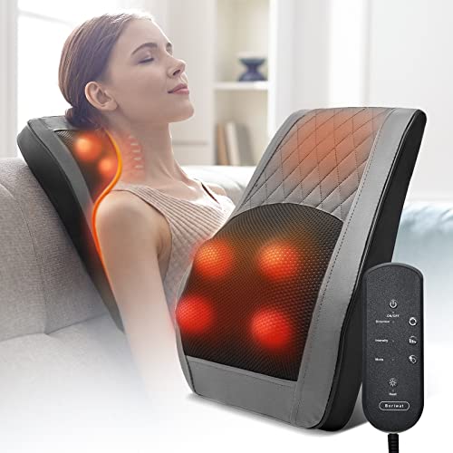Shiatsu Neck and Back Massager with Heat, Massagers for Neck and Back, Massage Pillow for Lower Back,Neck,Shoulder,Legs,Foot,Body Muscle Pain Relief, Relax at Home Car Office, Gift for Women Men