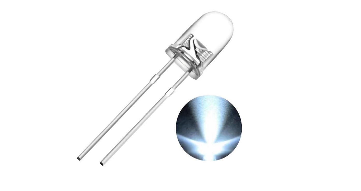 DEPOKE White LED 5mm, Light Emitting Diode (White in Clear) basic Super Bright Cold White LED (5mm, Transparent) Pack of 50 (B0CKNT4YK1) Amazon Price History, Amazon Price Tracker