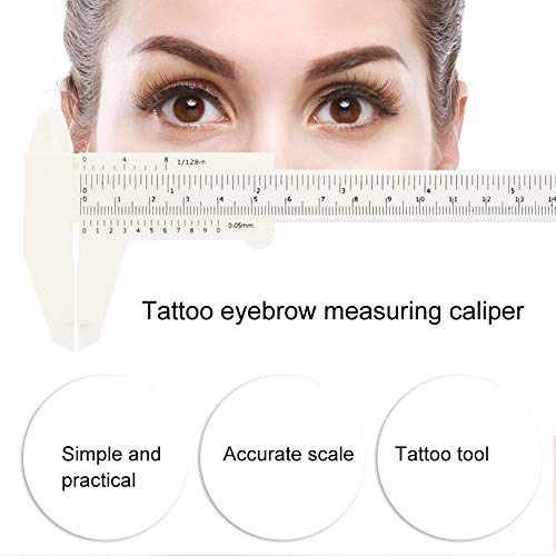 Vernier étrier étanche sourcils en plastique permanent maquillage règle étudiants Outils de mesure expérimentaux pour le maquillage permanent tatouage sourcil lip