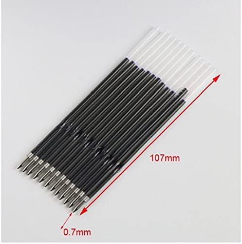 Retractable Pen Refills 10pcs 0.7mm Black Gel Ink Replacement Ballpoint Tip Writing Pen Office School Supplies
