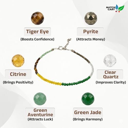 Image of Raw Pyrite, Money Magnet, Dhanyog, Garnet, Black Obsidian Evil Eye Anklet | Stone of Money, Protection & Power | Natural Healing Crystal Anklet for Women | Spiritual Jewellery for Women | Gift for Woman & Girlfriend