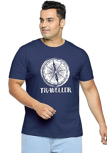 Image of Wear Your Opinion Men's S to 5XL Premium Combed Cotton Printed Half Sleeve T-Shirt (Design : Travel Compass)