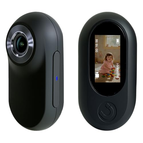 Frelisty Mini Action Cam mit 32GB Speicherkarte, 26g Bodycam Körperkamera Mini, FHD Helmkamera Motorrad Reiten, Vielseitig POV Kamera für Ski, Fahrrad, Vlogging(Schwarz)