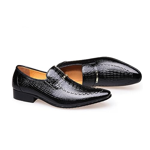 Mens Oxford Shoes Fashion Crocodile Printed Pull-on Pointed-Toe Formal Shoes Business Wedding Dress Shoes for Men4