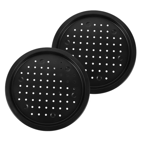 KOMBIUDA Perforated Pizza Baking Trays 14-inch Non-stick Pizza Pan Baking Trays for Oven 2-pack Round Easy to Clean