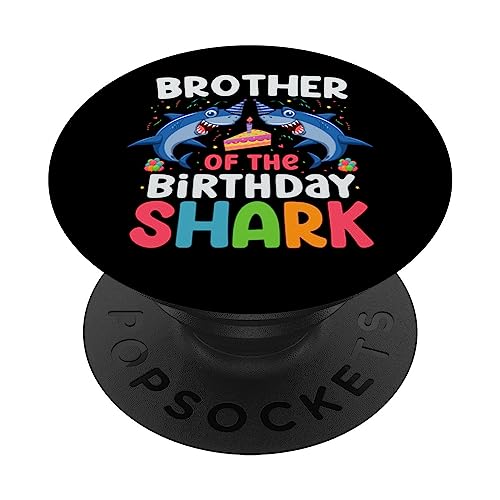 Cumpleaños del hermano del tiburón PopSockets PopGrip Intercambiable Cumpleaños del hermano del tiburón PopSockets PopGrip Intercambiable