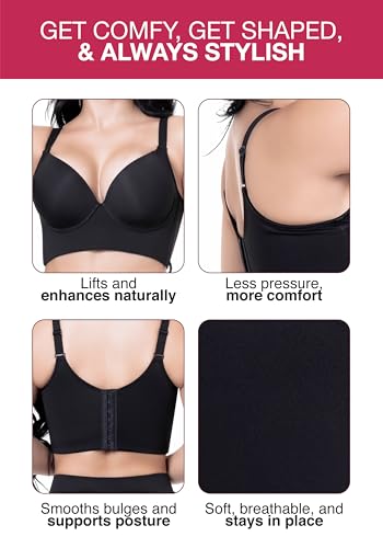 LT.ROSE Compression Push Up Bra with Back Smoothing Fat | Full Coverage Brasier para Mujer3