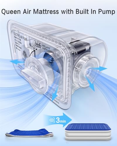 Xsleep Queen Air Mattress with Built in Pump 18"Raised Inflatable Mattress Queen Airbed Blow Up Mattress Luxurious Comfort for Home and Guests 80"*60"*18"Air Bed 3 Mins Fast Inflate/Deflate 660lbs Max - image 3