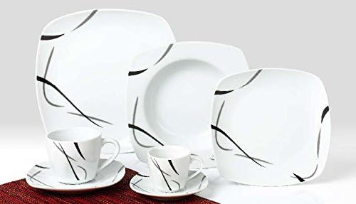 Topkapi Black Light TK-877-42-pcs Dinner-Set, for 6 Persons, including Tea/Coffee-Set and Espresso-Set