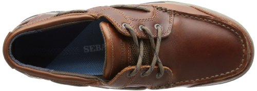 Image of Sebago Triton Three Eyelets FGL Boat Shoes - Hand-Stitched Leather, Nubuck, Suede with Waxed Finish, Removable EVA Insole, Breathable Mesh Lining