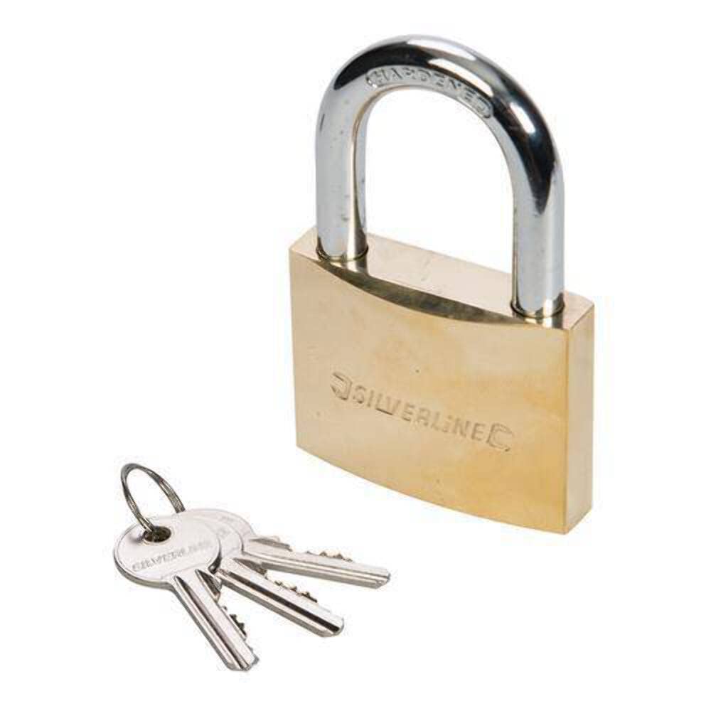 Silverline White Mss01 Brass Padlock 20 Mm