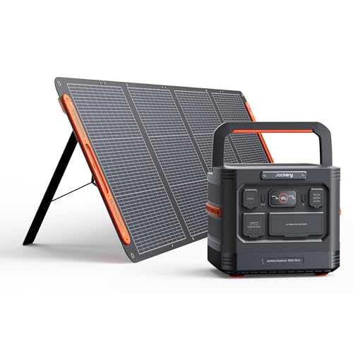 Jackery Solar Generator 1500 Ultra 1536Wh Capacity with 4XSolar Panels SolarSaga 100W, 3x110V/1800W...