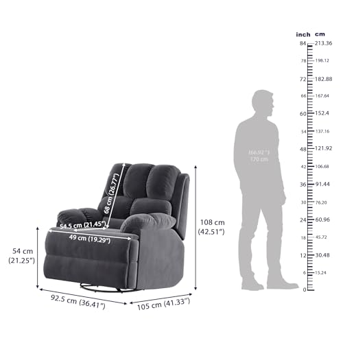 Image of Wakefit Recliner | 3 Year Warranty | Recliner Sofa 1 Seater, XpertGRID Technology, Designed for Supreme Comfort & Relaxation, Easy DIY Assembly, 145 kg Weight Capacity, Electic Virelia (Space Grey)