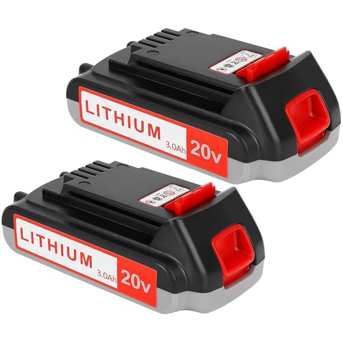 Totoplus Replacement for Black and Decker Battery: 3.0Ah 20 Volt Batteries Compatible with Cordless Power Tools LBXR20 LBXR2020 LBX20 LBXR2520 LB2X4020 LB2XR20 (2PCS)