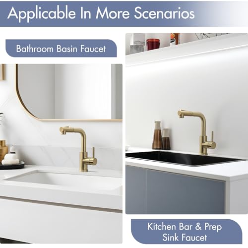 Image of GIMILI Bar Sink Faucet Brushed Gold Single Hole