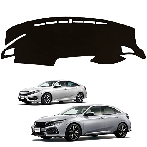 WeCar ダッシュボードマット ホンダ シビック タイプR FK7、8系(2017年2月~現行) シビック FC1系(2017年9月~現行) ダッシュマット ダッシュボードカバー 紫外線パッド ズレ防止 滑り止め付き 日焼け対策 車種専用設計 カー用品