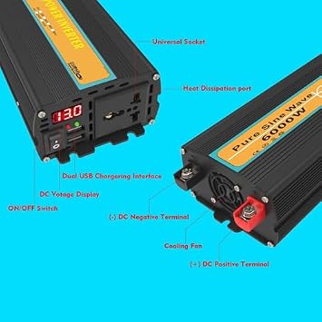 6000W Complete Solar Inverter Kit - 12V/24V/48V/60V to 220V with 100W Folding Solar Panel & 30A Controller - Ideal Home Off-Grid Power System