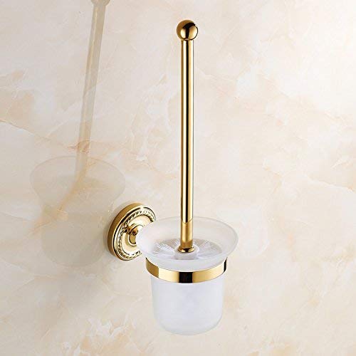 GZZ Inicio Baño Kit de Limpieza de Inodoro Home Baño Juego de Cepillo de Inodoro de Lujo, Montaje de Pared y Soporte de Vidrio Cepillo de sujeción, Juego de Cepillo de Limpieza multipropósito