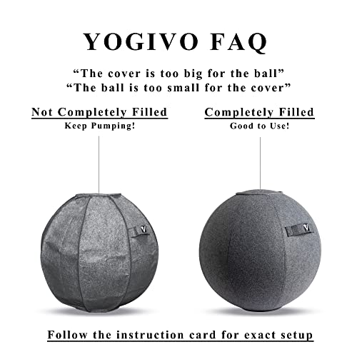 Image of Sitting Ball Chair for Office and Home, Pilates Exercise Yoga Ball with Cover for Balance, Stability and Fitness, Ergonomic Posture Exercise Ball Seat with Handle and Pump