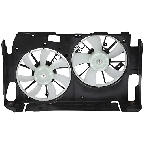 SCITOO Auto Engine Radiator Condenser Cooling Fan Assembly, Compatible With 2006-2008 for Toyota for RAV4 2.4L 2009-2012 for Toyota for RAV4 2.5L, Auto Replacement Cooling Fans, Car Dual Fan Assembly by SCITOO - Used condition - US$77.12