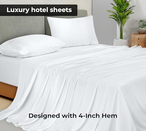 Image of Royale Linens 2 Pack Bulk Flat Sheet Set - Top Sheets -Soft 1800 Microfiber - Wrinkle & Stain Resistant - for Hotel, Massage Table, Hospital, Dorm - Twin XL Flat Sheet Sold Separately (Twin Xl, White)