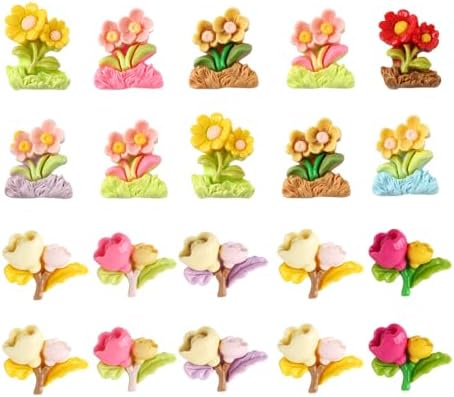 20Pcs Mixed Assorted Flower Resin Accessories Charms for Keychains Cups Shoe Charms DIY Accessories image 2