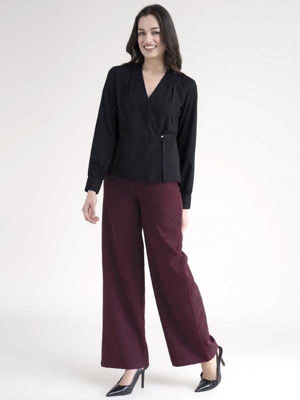 Image of FableStreet V Neck Wrap Top - Black