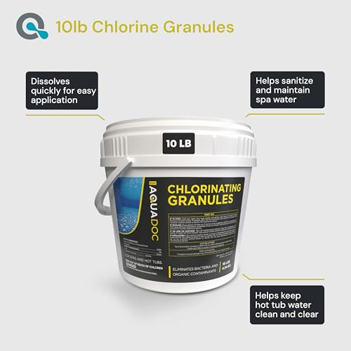 Image of AquaDoc Hot Tub Chlorine Granules - Quick Dissolving Spa Sanitizer, 10 lb