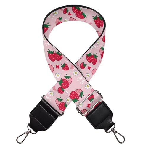 Image of Coldinair Cute Strawberry Purse Straps Replacement Wide Crossbody Bag Strap Adjustable Wide Guitar Straps for Handbags Luggage Strap