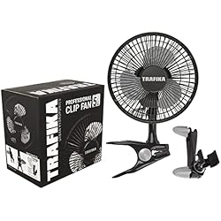 Ventilador Avicola TRAFIKA Clipfan/Ventilador 15cm/5W/Motor Magnético Bajo Consumo/Ahorro ENERGIA/Exclusiva Pinza fijación Directa Barras Armarios Cultivo/Incluye 2 Pinzas: para Mesa y Barras de armarios de Cultivo
