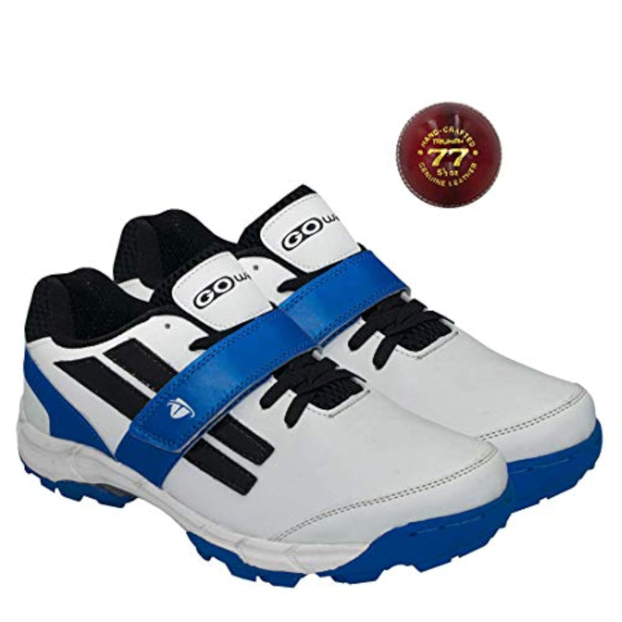 Pace White/Navy Cricket Shoes, Size 6