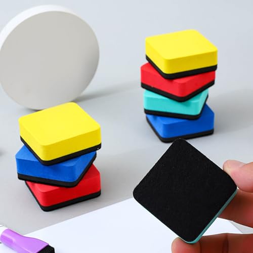 4 Pcs Mini Dry Erase Eraser, Chalkboard Eraser Cleaner, Mini Whiteboard Eraser Bulk for White Board,Square Board Wiper Erase for Students Teachers at School Classroom,Office,Home image 4