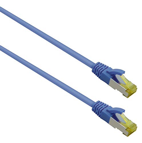 Helos Câble Patch Ultra Flex S/FTP catégorie 6a TPE Bleu 25 m