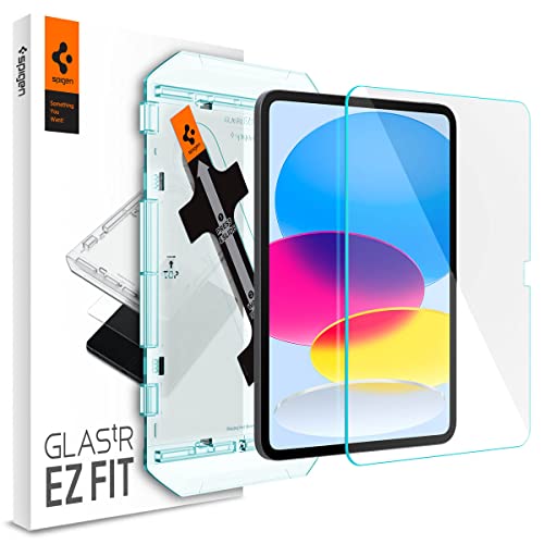 Spigen Glas.tR EZ Fit Skärmskydd kompatibel med iPad A16 11:e generationen 11 tum (2025), iPad 10:e generationen 10.9 tum (2022), med Sjabloon voor Installatiem, Kristallklart, 9H härdat glas